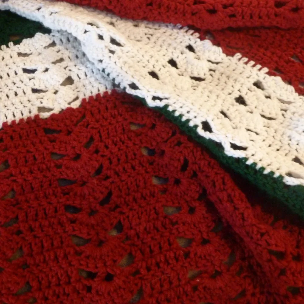 One of a kind Hand made crochet holiday Blanket/ Throw